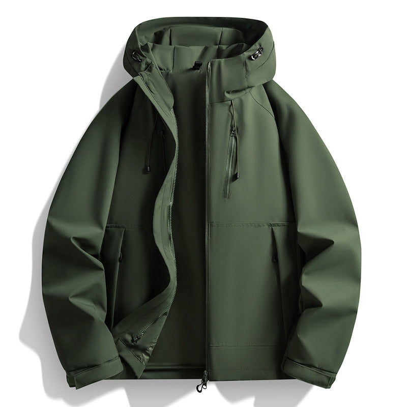 Herren Softshelljacke mit Kapuze, winddichter Außenlage, verstellbarem Saum & Reißverschluss-Taschen Nord Taschen