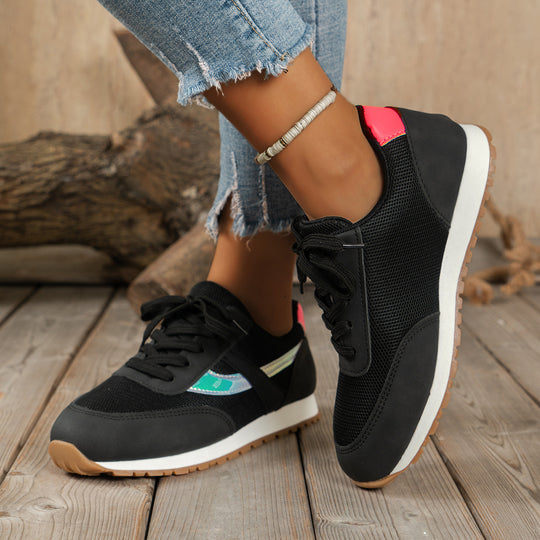Damen  leichte Retro-Lauf-Sneaker mit verstärkter Zehenkappe, atmungsaktivem Mesh-Obermaterial und profilierter Gummilaufsohle Nord Taschen