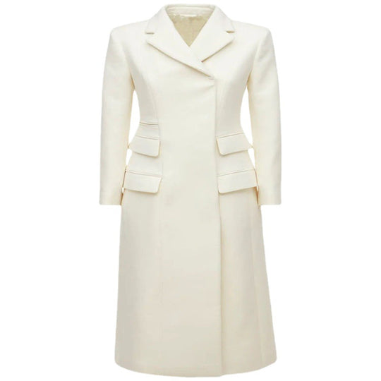Damen Langmantel im minimalistischen Blazer‑Stil mit verdeckter Knopfleiste und dreifacher Pattentasche Nord Taschen