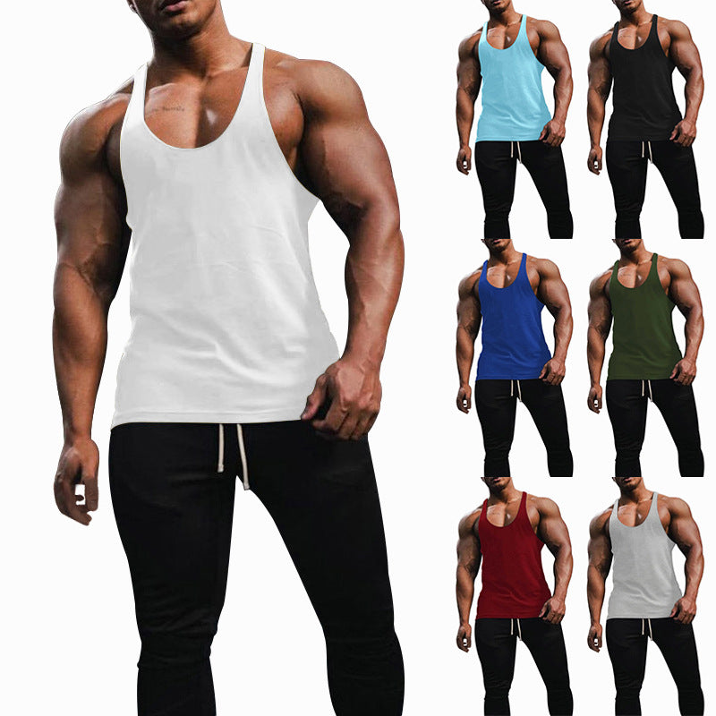 Herren Sporttanktop mit racerback Design und atmungsaktiver Baumwolle