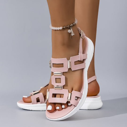 Damen Sportliche Sandalen mit modischem Riemendesign und komfortablem Fußbett