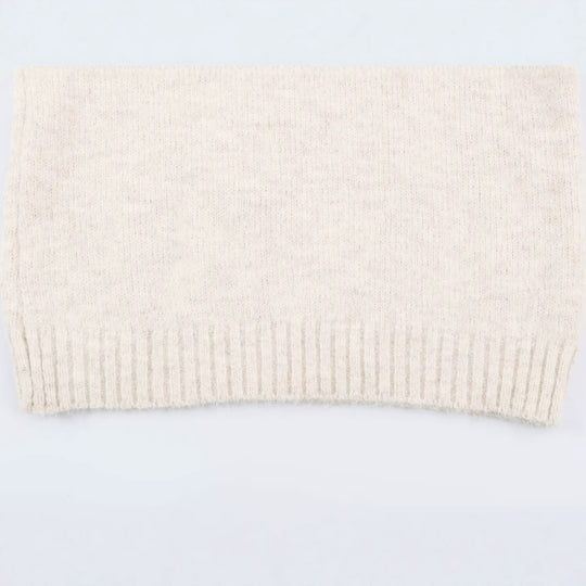 Damen Oversized Strickpullover mit hohem Rippkragen, Knopfdetail und V‑Ausschnitt Nord Taschen