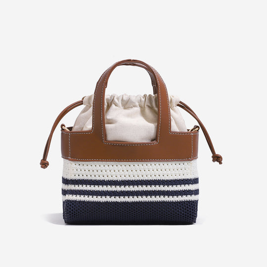 Damen Handtasche mit geflochtenem Design und stilvoll verstellbarem Kordelzug Nord Taschen