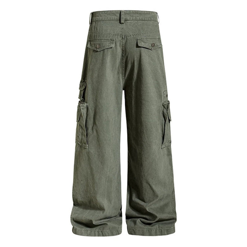 Damen weite High‑Waist Cargo‑Culottehose mit großen Klappentaschen und verstellbarem Saum Nord Taschen