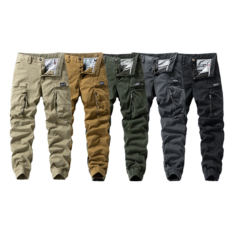Herren Strapazierfähige Canvas-Cargohose im taktischen Look mit Kniepaneelen, Mehrfachtaschen und elastischem Knöchelabschluss Nord Taschen