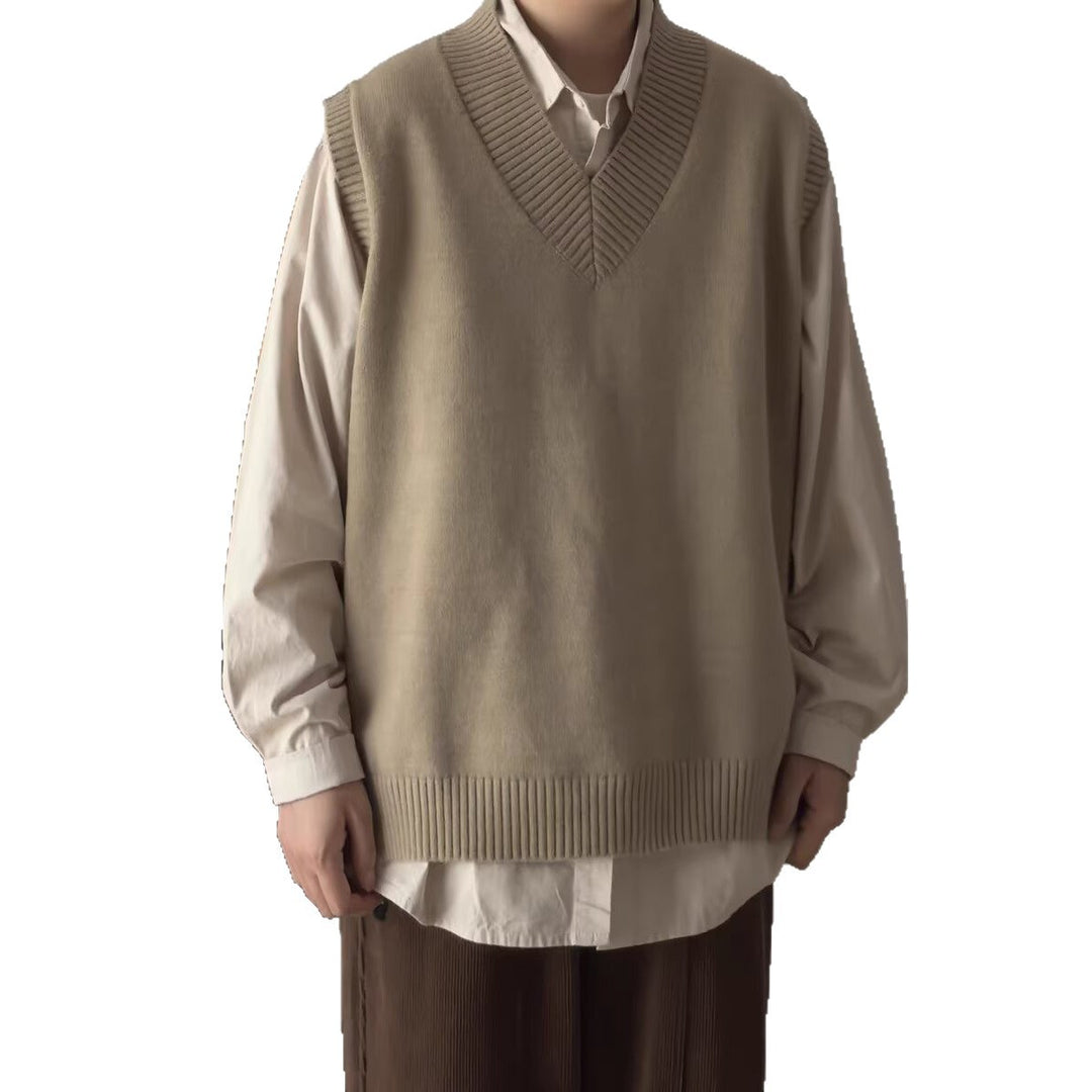 Herren Modischer Grobstrickpullover ohne Ärmel Nord Taschen
