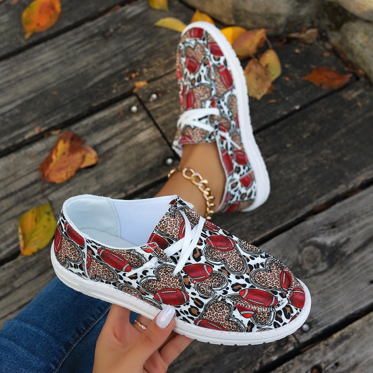 Damen Low‑Top Sneakers im Animal‑Mix mit Schnürung und gepolstertem Komfortfußbett Nord Taschen