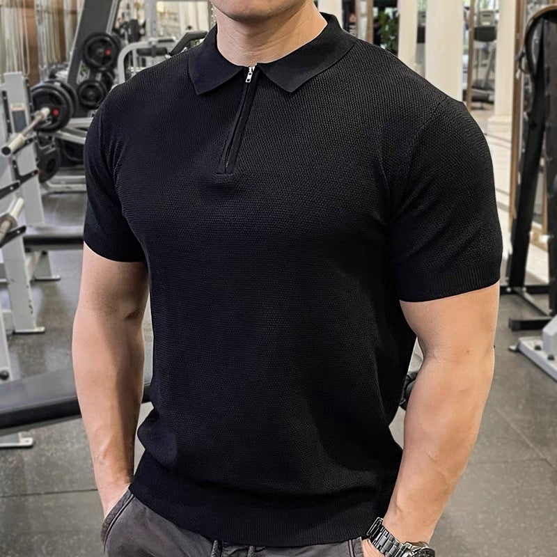 Herren Strukturierte Kurzarm Poloshirt Nord Taschen