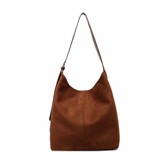 Damen Hobo-Tasche aus weichem Veloursleder mit geräumigem Innenraum und praktischem Tragegriff Nord Taschen