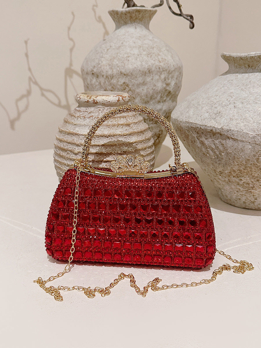Damen Glamouröse Clutch mit funkelnden Steinen Nord Taschen