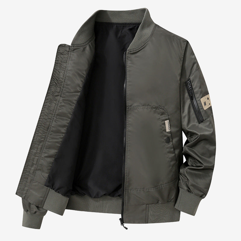 Herren Leichte Bomberjacke aus Nylon mit Ärmeltasche und gerippten Bündchen Nord Taschen