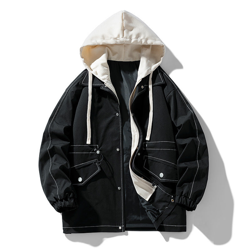 Herren Utility-Fieldjacke mit Kontrastkapuze, verstellbarem Saum und großen Pattentaschen Nord Taschen