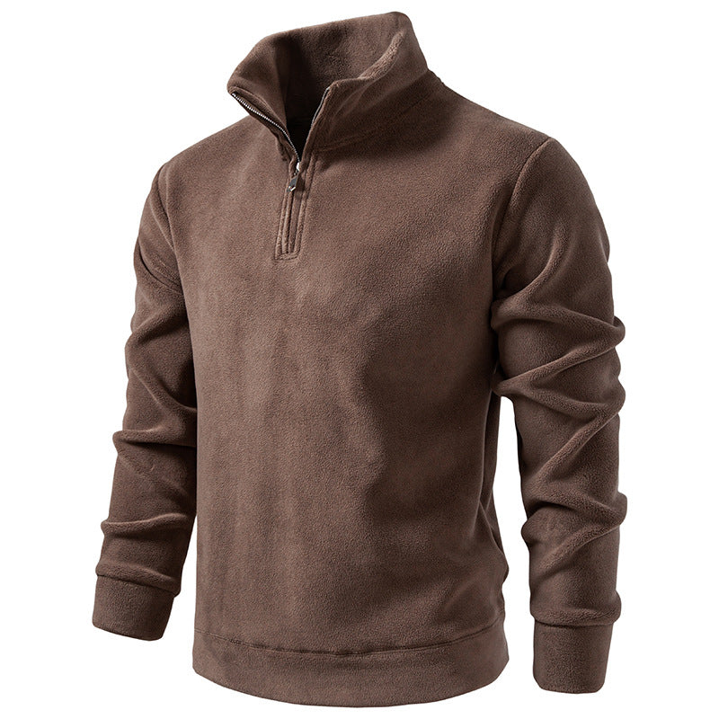 Herren Fleece-Halbzip-Pullover mit Stehkragen und weichem Mikrofleece Nord Taschen