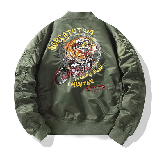 Herren Sportliche Bomberjacke mit vielen detaillierten Patches Nord Taschen