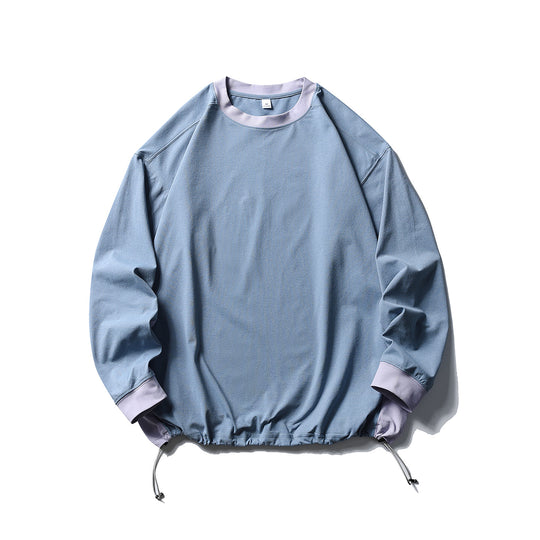 Unisex Oversize-Fleecepullover mit Kordelzugsaum und Kontrastkragen Nord Taschen