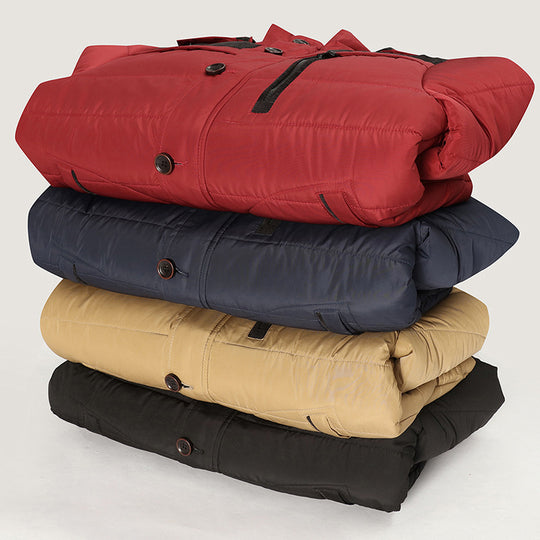 Herren Thermo-Steppparka mit Kapuze, Kunstfellbesatz und Fleece-Innenfutter Nord Taschen