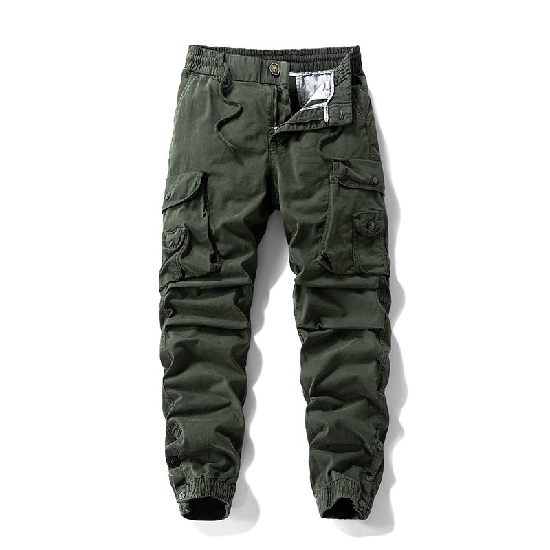 Herren Taktische Cargo-Joggerhose mit Tunnelzugbund und verstellbaren Druckknopf‑Taschen Nord Taschen