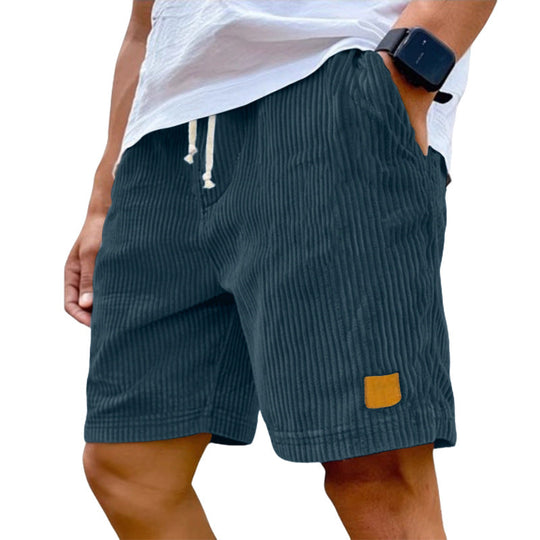 Herren nan Feincord-Shorts mit elastischem Tunnelzugbund, Kordelzug und tiefen Eingrifftaschen Nord Taschen