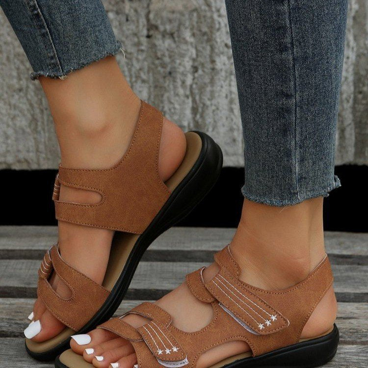 Damen Komfortable Sandalen mit verstellbaren Klettverschlüssen und anatomischem Fußbett