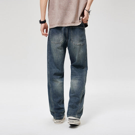 Herren Baggy-Denimhose mit hoher Bundhöhe, softem Stretch & Vintage-Finish Nord Taschen