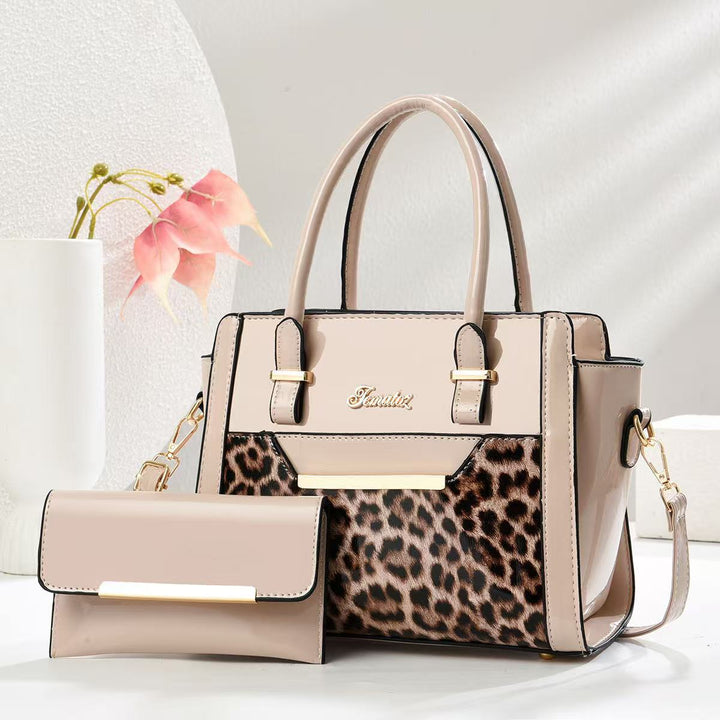 Damen Handtasche mit stilvollem Leopardenmuster und abnehmbarer Clutch Nord Taschen