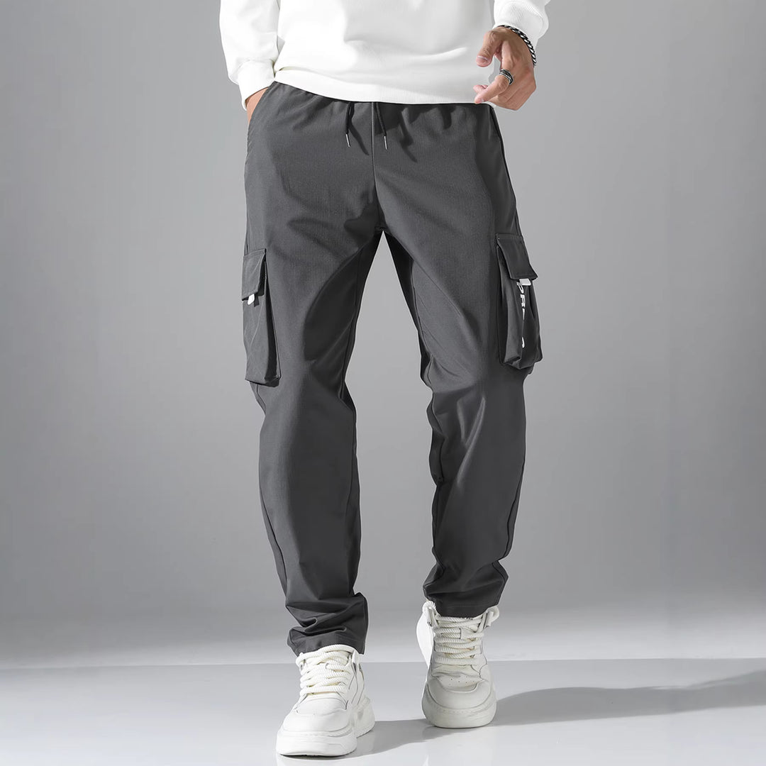 Herren Tapered Cargo-Jogginghose mit elastischem Tunnelzug, multifunktionalen Klapptaschen & ergonomischen Nähten Nord Taschen