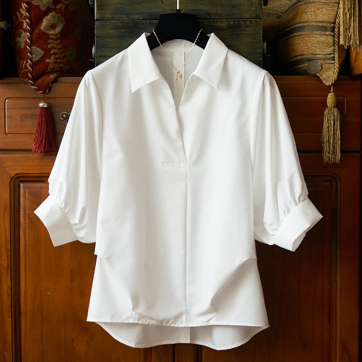 Damen Elegante Bluse mit Übergrößen und weiten Ärmeln Nord Taschen