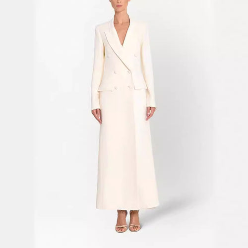 Damen Maxikleid im Blazer‑Stil mit Doppelreiher Nord Taschen