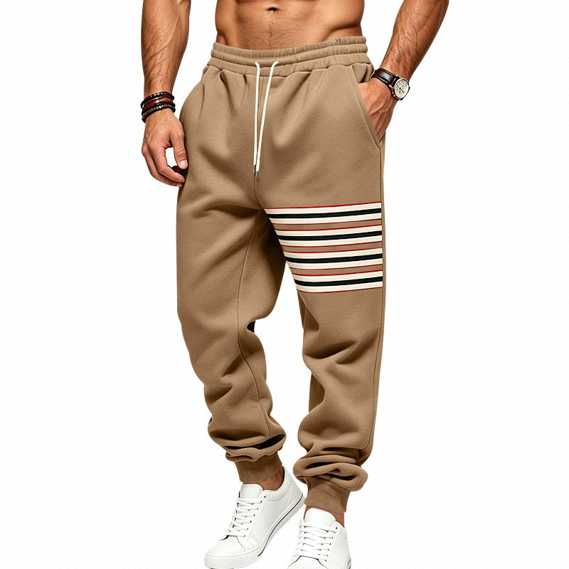 Herren Jogginghose mit seitlichem Streifen-Panel, elastischem Bund und Rippbündchen Nord Taschen