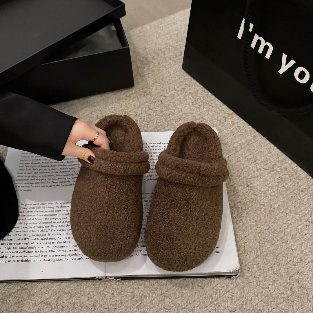Damen Gefütterte Teddy-Pantoletten mit Umschlag und gepolstertem Komfortfußbett Nord Taschen