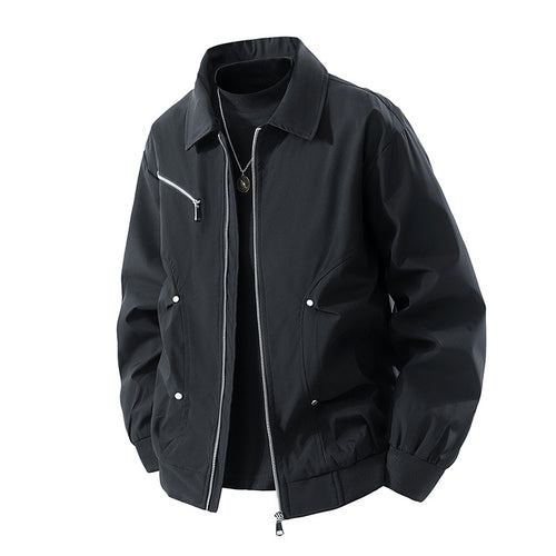 Herren Leichte Oversize-Bomberjacke aus winddichtem Nylon mit Reißverschluss, Brusttasche und Rippbündchen Nord Taschen