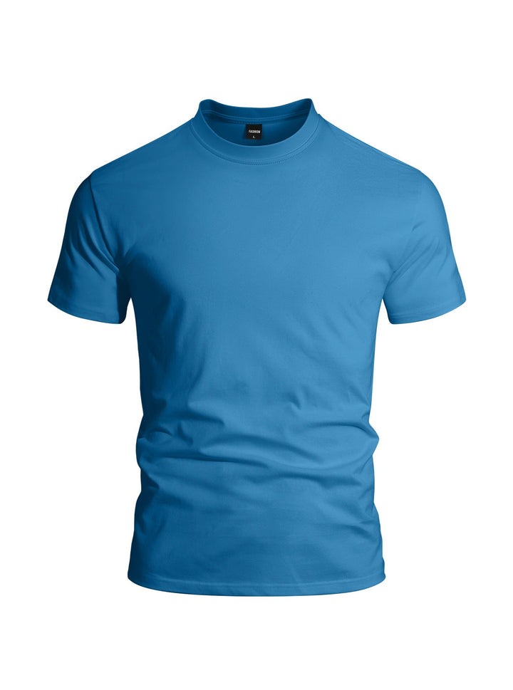 Herren nan eng anliegendes Rundhals-Basicshirt aus Singlejersey mit verstärktem Nackenband
