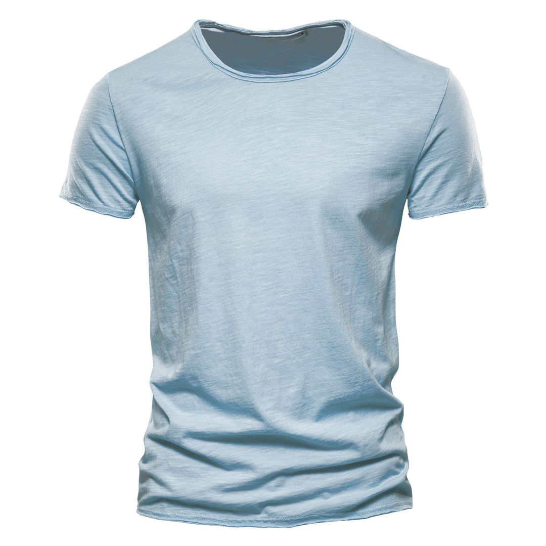 Herren nan leichtes Baumwolljersey Kurzarmshirt mit V-Ausschnitt und schmaler Passform