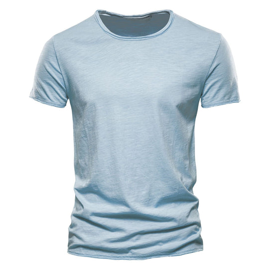 Herren nan leichtes Baumwolljersey Kurzarmshirt mit V-Ausschnitt und schmaler Passform