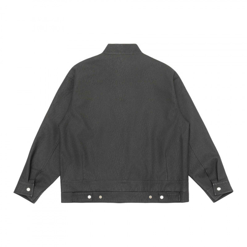 Unisex Boxy-Hemdjacke im Worker‑Stil mit Stehkragen, Frontreißverschluss und Pattentaschen Nord Taschen