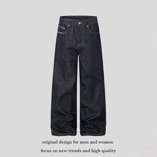 Damen Hochtaillierte Wide‑Leg-Jeans aus rohem Denim mit Palazzo-Schnitt Nord Taschen