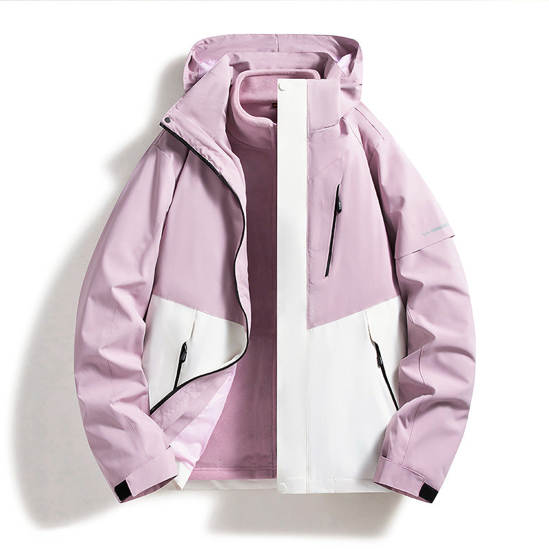 Damen wetterfeste Softshell-Skijacke mit Fleece-Innenfutter und Kapuze Nord Taschen