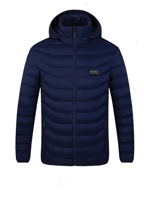 Herren Beheizte Steppjacke mit Mehrzonen-Heizsystem und Kapuze Nord Taschen