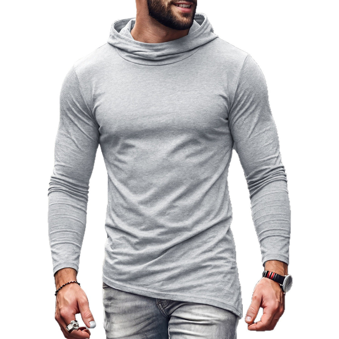 Herren Enganliegendes Langarmshirt mit hohem Schlauchkragen und asymmetrischem Saum Nord Taschen