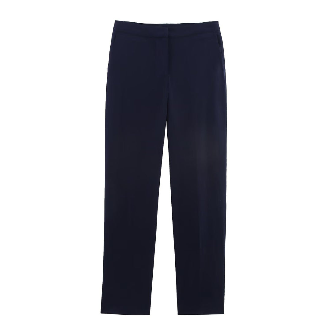 Damen Gerade geschnittene Stoffhose mit glattem Bund und klassischer Silhouette Nord Taschen