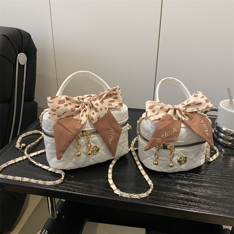 Damen Mini-Koffer-Handtasche mit eleganter Schleifendekoration Nord Taschen