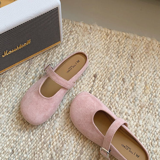 Damen weiche Mokassins mit verstellbarem Riemen und bequemer Innensohle