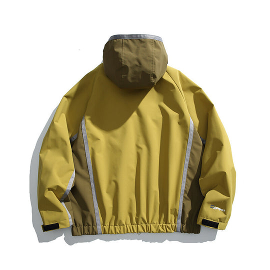 Unisex Wasserabweisende technische Kapuzenjacke mit Reflektorpaspeln und elastischem Saum Nord Taschen