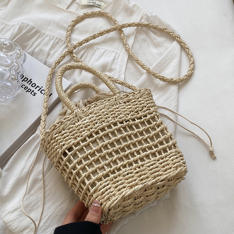 Damen Jute-Tasche mit verspieltem Kirschmuster und handgefertigten Details Nord Taschen