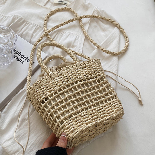 Damen Jute-Tasche mit verspieltem Kirschmuster und handgefertigten Details Nord Taschen
