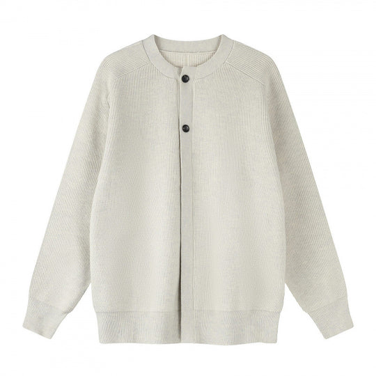 Unisex Boxiger Feinstrick-Cardigan mit Rundhals, Raglanärmeln und teilverdeckter Knopfleiste Nord Taschen