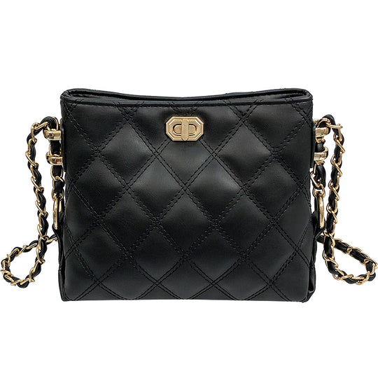 Damen Umhängetasche mit modernem Karomuster und eleganter Kettenverzierung Nord Taschen
