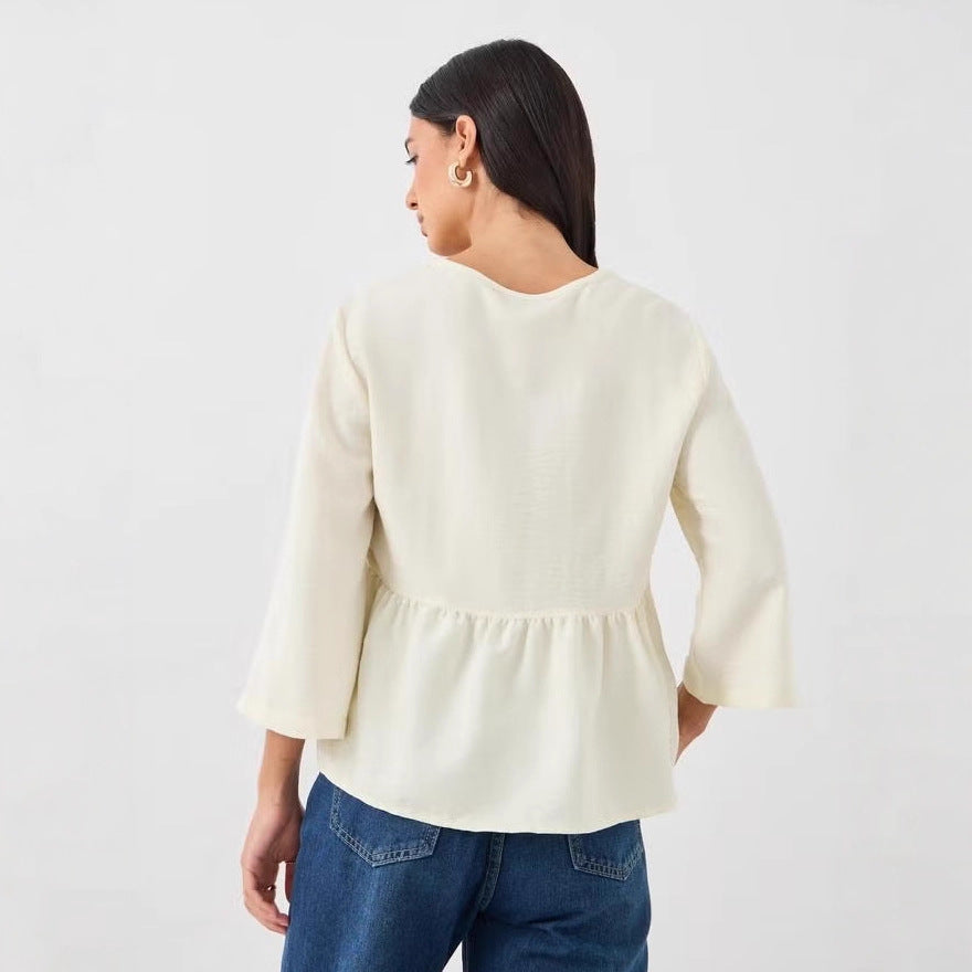 Damen Lockere Bluse mit eingearbeiteten Details Nord Taschen