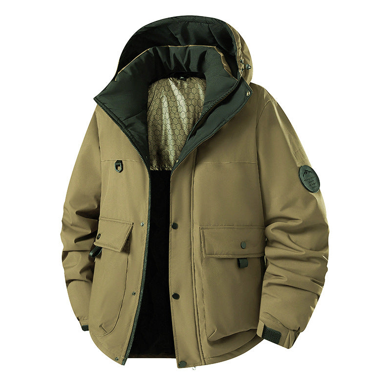 Herren Isolierter Urban-Parka mit Stehkragen und verdeckter Kapuze Nord Taschen