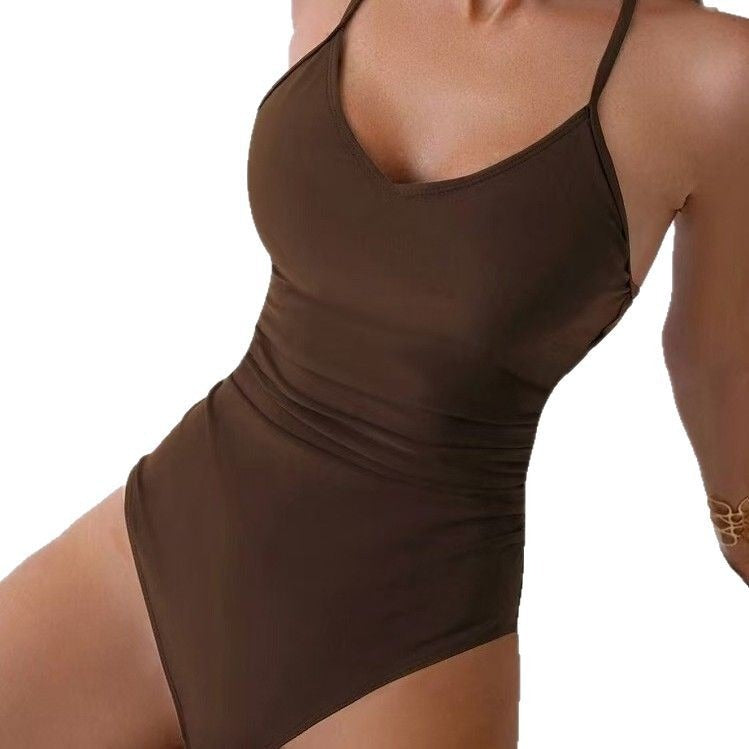 Damen Einteiliger Badeanzug mit verstellbaren Trägern